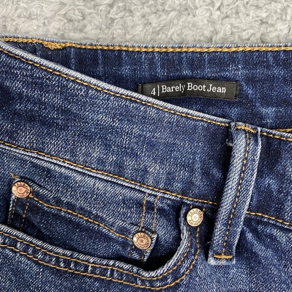 Talbots Barely Boot Cut Jeans Size 4 Dark Wash Mid Rise Blue Denim - Picture 3 of 13